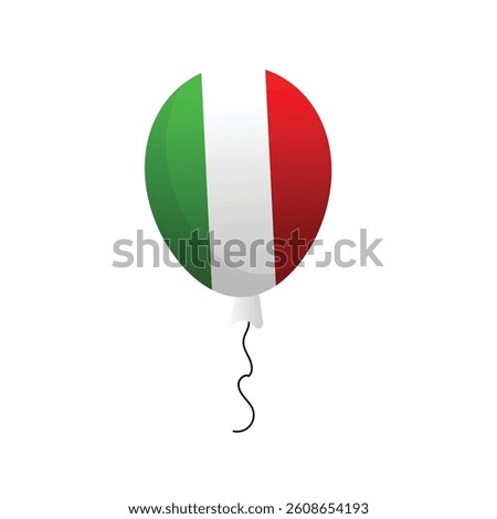Air balloon with Italian flag vector illustration on the white background