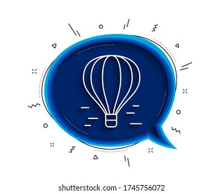 Luftballon-Symbol Chat Blase mit Schatten. Flug Transport mit Korbzeichen. Symbol für Luftfahrzeuge. Das Symbol für den dünnen Luftballon. Vector