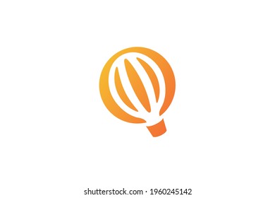 air balloon logo, colorful, simple unique concept design vector graphic