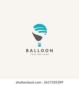Air balloon logo creative design air transport symbol template simple illustration