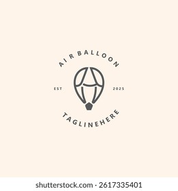 Air balloon logo creative design air transport symbol template simple illustration