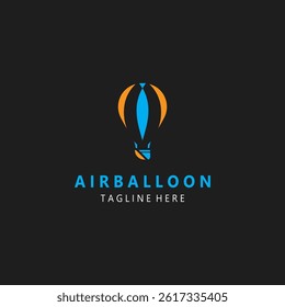 Air balloon logo creative design air transport symbol template simple illustration