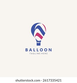 Air balloon logo creative design air transport symbol template simple illustration