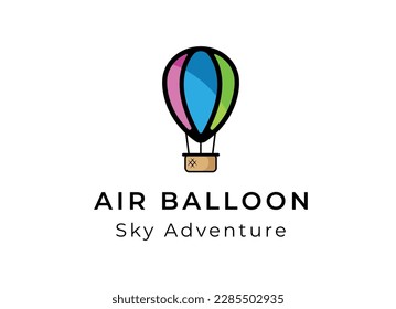 Air balloon logo design. Air ballon adventure logo vector