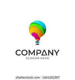 Air Balloon Logo Design with Colorful Style