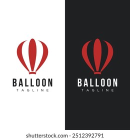 Air balloon logo design with creative ideas.vector illustration.