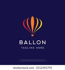 Air balloon logo design with creative ideas.vector illustration.
