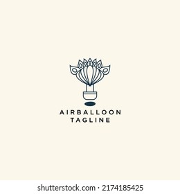 Air balloon logo design icon vector