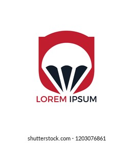 Air balloon logo design. Transport and delivery sign. Travel symbol