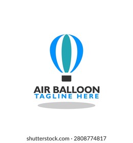 Air balloon logo icon with shadow