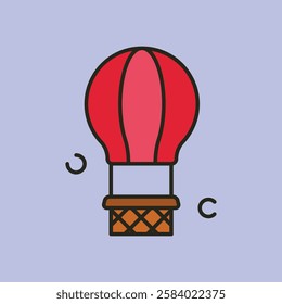 air balloon logo icon vector minimalist simple illustration design 