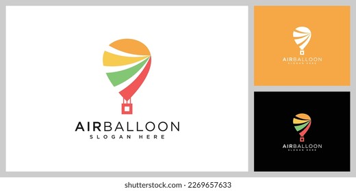 plantilla de diseño de vector de logotipo de globo aerostático