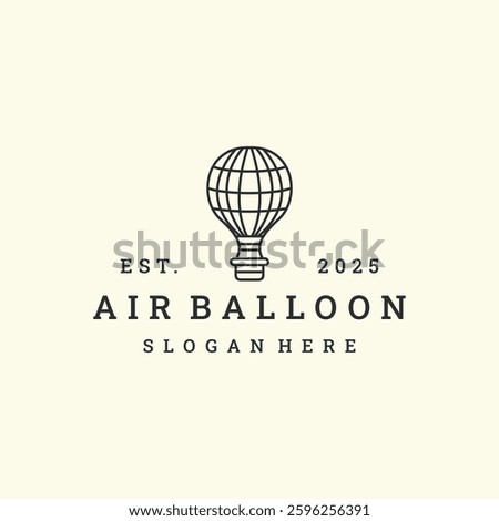 Air balloon logo vector hipster vintage icon illustration