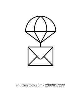 Air balloon mail  Outline Vector Icon that can easily edit or modify

