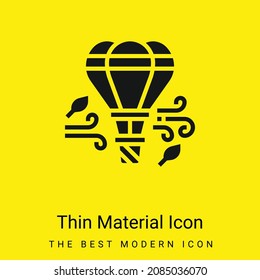 Icono de material amarillo brillante mínimo en globo aerostático