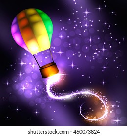 air balloon on a dark background