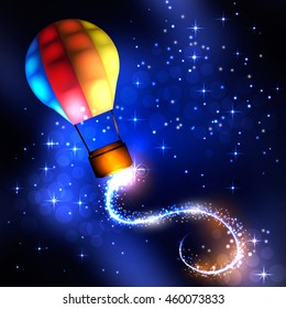air balloon on a dark background