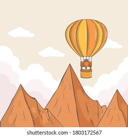 air balloon on the hill 
