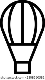 Air Balloon outline icon. Adventure icon set. Line with Editable stroke. Vector illustration isolated on white background.