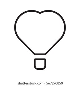 Air balloon outline icon. Flat vector illustration on white background.
