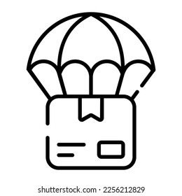 Air balloon with package concept of airship delivery vector