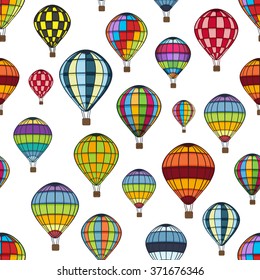 air balloon pattern, isolated objects on a white background