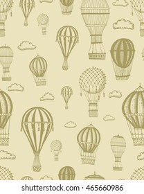 air balloon pattern sepia