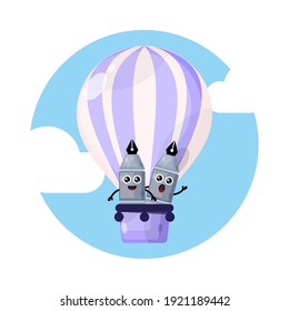 Air balloon pen mascot character logo