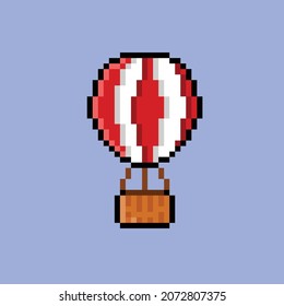 air balloon in pixel art style