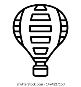 Air balloon with rectangles icon. Outline air balloon with rectangles vector icon for web design isolated on white background