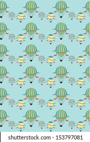 air balloon seamless pattern design. vector illustration