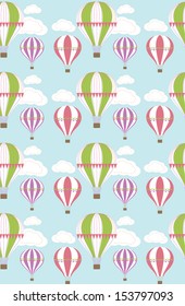 air balloon seamless pattern design. vector illustration