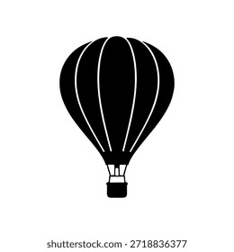 Air balloon silhouette icon vector illustration on white background
