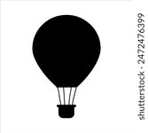 Air balloon silhouette isolated on white background. Air balloon icon vector illustration design.