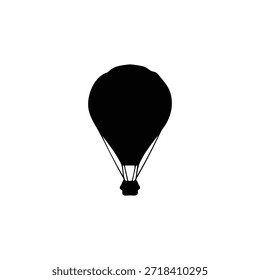 Air balloon silhouette vector flat design on white background.