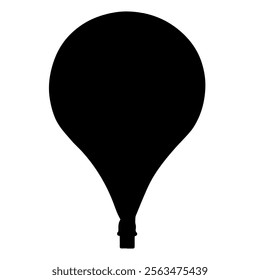 Air balloon silhouette vector illustration on white background