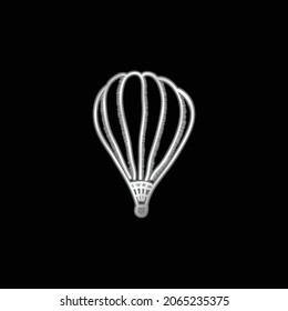 Air Balloon silver plated metallic icon