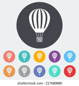 Air balloon. Single flat icon on the circle. Vector illustration.