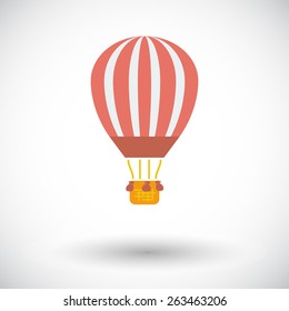 Air balloon. Single flat icon on white background. Vector illustration.