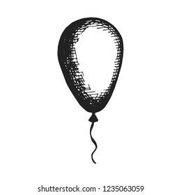 air balloon sketch vector isolated icon. object