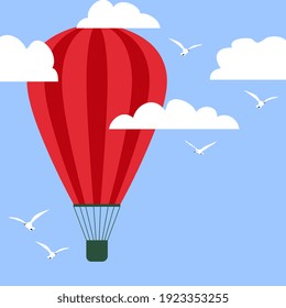 Globo de aire en la ilustración del vector del cielo