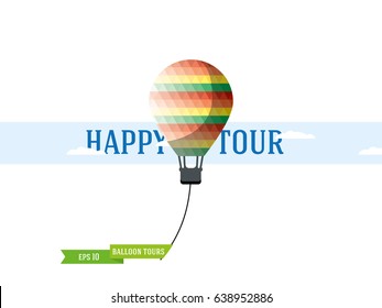 Air balloon tours in the sky with clouds.