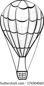 Globo de aire, vectores de transporte elementos de diseño aislados sobre fondo blanco. Concepto de logotipo, impresión, icono 
