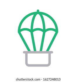 air balloon vector color line icon 