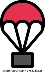 air balloon vector color line icon