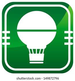 Air Balloon - Vector green icon isolated