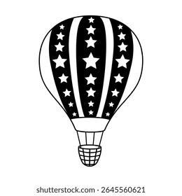 Ícone de vetor de balão de ar. sinal de ilustração aerostat. Logotipo do Ballon. Ícone da web de balão de ar.