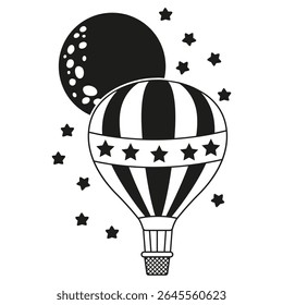 Ícone de vetor de balão de ar. sinal de ilustração aerostat. Logotipo do Ballon. Ícone da web de balão de ar.