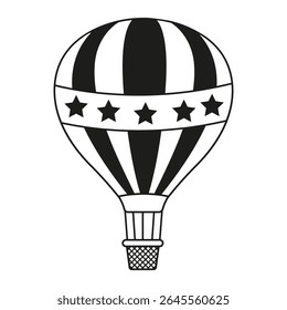 Ícone de vetor de balão de ar. sinal de ilustração aerostat. Logotipo do Ballon. Ícone da web de balão de ar.