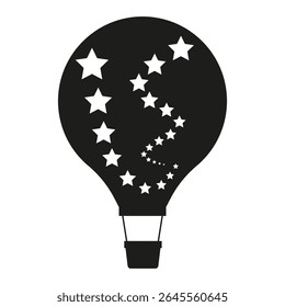 Ícone de vetor de balão de ar. sinal de ilustração aerostat. Logotipo do Ballon. Ícone da web de balão de ar.